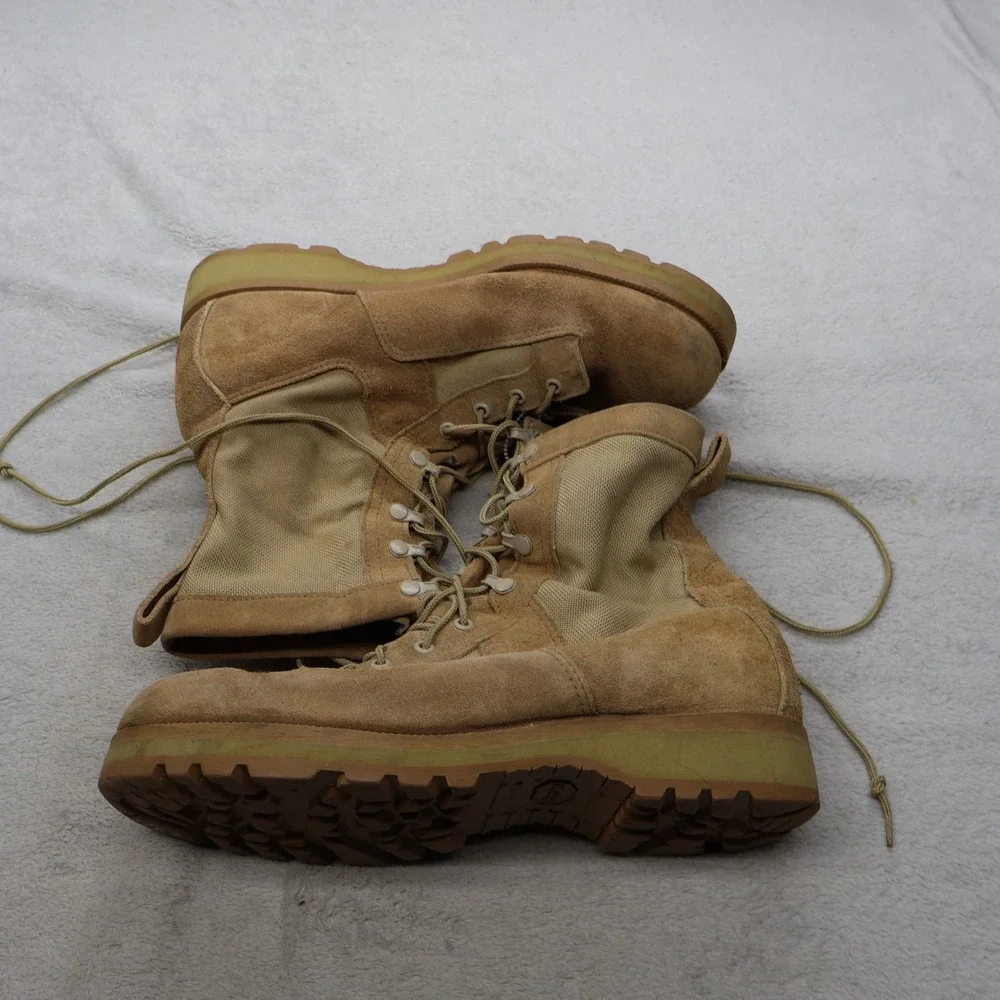 Wellco Mens 10.5 Wide Combat Boot Brown Suede Vibram Tactical Military 03-D-0322